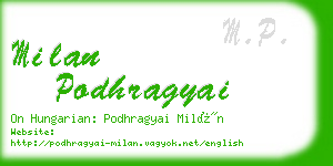 milan podhragyai business card